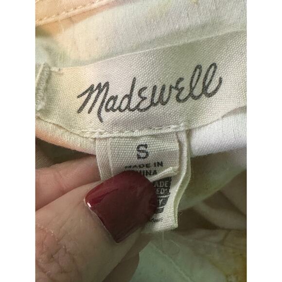 Madewell yellow tie dye short-sleeve Perfect Shirt size small - Picture 3 of 11